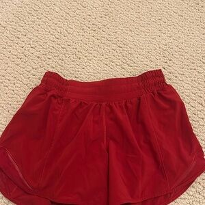 Lululemon Hotty Hot red athletic shorts